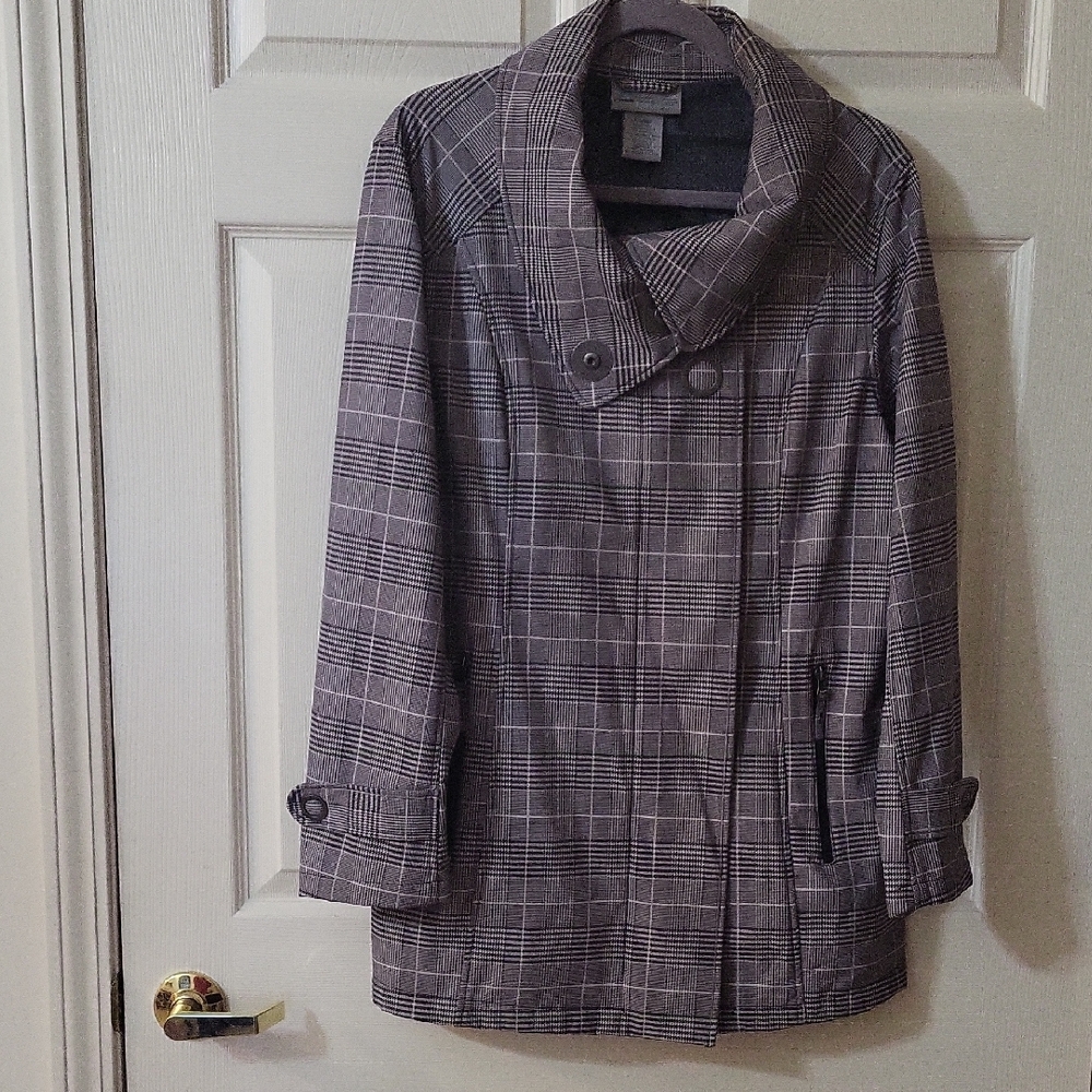 Free Country Gray Plaid Pea Coat